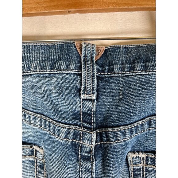 ARIAT M5 Mens Size 40W 34L Denim Blue Jean Slim Bootcut Thrash Distressed Grunge - Picture 5 of 16